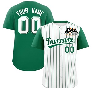 Pinstripe Full <b>Button</b> Baseball Jersey Breathable Sportswear From Pakistan Softball Jerseys and Shirts - Product Image 1