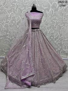 ชุดแต่งกายต้อนรับนักออกแบบสวม lehenga choli กับงานด้ายหลาย - Product Image 4