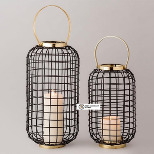 Portavelas de Resina con Forma de Pilar Hecho a Mano con Asa Dorada |   Decoración Moderna, Duradera y Ecológica para Navidad y San Valentín - Product Image 1