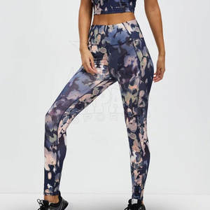 Professional Manufacture Elastic Waist Yoga <b>Leggings</b> with Solid <b>Pattern</b> Sublimation Design Latest Release - Product Image 4