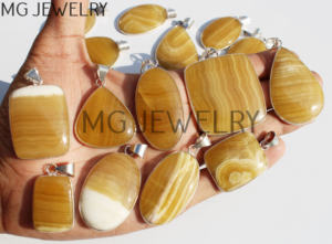 Jaune Calcite Pierres Précieuses Lunette Pendentifs En Gros Naturel Jaune Calcite Cristal Argent Plaqué Pendentifs Bijoux De Mode - Product Image 4
