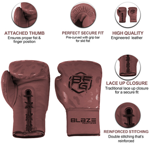 Gants de boxe à lacets de haut niveau pour l'entraînement à la compétition de sparring-Protection confortable pour les entraînements - Product Image 6