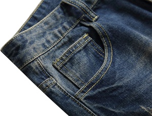 Pantalones Cortos de Mezclilla para Hombre, Estilo Moderno, Bordados, Tejidos, de Algodón Elástico, Cintura Media, Transpirables, Antiarrugas, de Secado Rápido - Product Image 5