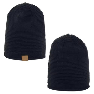 Alta calidad hecho a mano Beanie de punto de invierno personalizado negro Beanie OEM al por mayor de moda gorros de invierno - Product Image 3