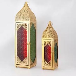 Recién llegado, lámpara de linterna con acabado dorado, diseño único para el Festival de Ramadán Eid Hajj, vajilla y decoraciones de fiesta Premium - Product Image 3