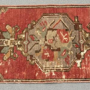 1.3x3 ft Rug, Turkish Vintage Rug, <b>Red</b> Brown Ombr <b>Wool</b> Rug - Product Image 3