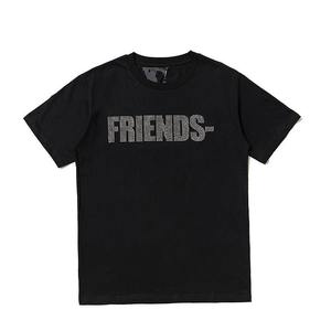 T-shirts Homme Oversize Personnalisés Teints en Pièce avec Strass, en Jersey de Coton et Fibre de Bambou, Respirants, Séchage Rapide, Grandes Tailles, Style Urbain - Product Image 1