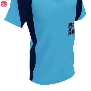 Maillot de baseball 100% polyester à séchage rapide à deux boutons, léger, fermeture à bouton d'entraînement, maillot de baseball à motif uni - Product Image 6