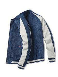 Chaqueta personalizada con logotipo béisbol invierno American High Street Vintage cuero manga Chenille bordado Versity chaqueta para hombres - Product Image 4