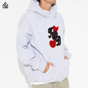 Alta calidad 100% algodón manga larga gota hombro venta al por mayor de gran tamaño invierno grueso hombres personalizado Chenille bordado sudaderas con capucha para hombres - Product Image 4