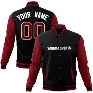 Chaqueta Universitaria Corta de Dos Tonos con Letras Bordadas y Chenilla, Chaqueta Varsity Personalizada para Jóvenes y Niños, Fabricación OEM - Product Image 1