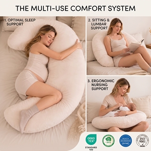 Almohada de <span class=keywords><strong>Embarazo</strong></span> <span class=keywords><strong>en</strong></span> Forma de C Grande Hesen, Lavable, Agradable al Tacto, Soporte Postparto, Almohada de Maternidad para <span class=keywords><strong>Embarazo</strong></span> - Product Image 5