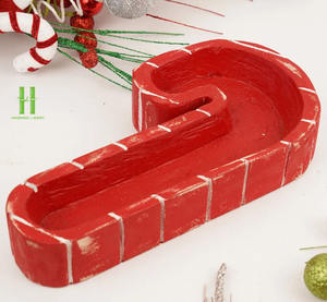 สินค้าขายดี ของตกแต่งคริสต์มาส ชามไม้สไตล์เรโทร ของตกแต่งชามไม้ พร้อมสำหรับทำเทียน ราคาขายส่ง - Product Image 2