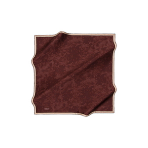 ผ้าพันคอสี่เหลี่ยมลายดอกไม้ขอบผ้าไหมเบอร์กันดี - Product Image 1