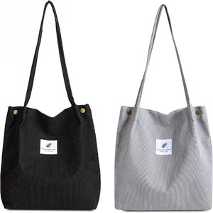 High Quality Customized Logo <b>Corduroy</b> <b>Tote</b> <b>Bag</b> Custom Item Style Pattern Letter Promotion Aus - Product Image 1