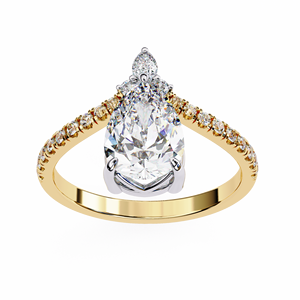 GIA Certified 1.72ct Anillo de diamante cultivado en laboratorio en oro amarillo de 14K Joyería de gran tamaño - Product Image 1