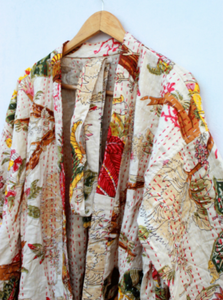 ชุดกิโมโนมีเข็มขัดผูกโบว์ลายดอกไม้สำหรับฤดูหนาวเสื้อโค้ทสำหรับผู้หญิงเสื้อคลุมงานปาร์ตี้ทำมือสไตล์ญี่ปุ่น - Product Image 5