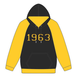Année de fondation 1963 Iota Phi Theta Sweat à capuche noir à manches raglan dorées Vêtements de fraternité grecque Divine Nine HBCU - Product Image 2