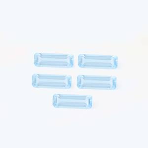 Pierres précieuses de topaze en vrac blanches de haute qualité cristal bleu ciel en forme de rectangle long à facettes pour la fabrication de bijoux - Product Image 2