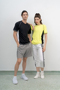T-shirt d'entraînement sportif unisexe à séchage rapide Maillot à col rond avec design vierge de style décontracté pour hommes et femmes - Product Image 2