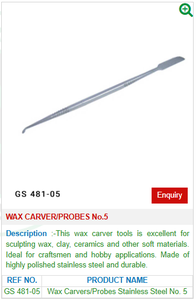 No.5เครื่องมือช่างขี้ผึ้ง/เครื่องมือช่างรุ่น GS 481-05สำหรับเครื่องประดับอัญมณี - Product Image 2