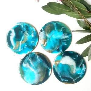 Posavasos de madera de nogal de resina inteligente para decoración del hogar posavasos de madera de resina epoxi posavasos de lujo personalizados para bebidas - Product Image 2