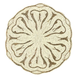 Napperon de table perlé fait à la main d'aspect royal Table de restaurant d'hôtel napperon perlé décoratif et article d'utilisation doué - Product Image 6