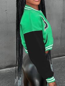 Nouveau Letterman veste vêtements d'hiver femmes manteau dames polaire personnalisé varsity veste en cuir recadrée varsity veste femmes - Product Image 4