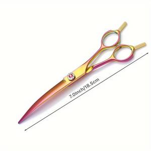 Ciseaux de toilettage incurvés pour la coupe des cheveux, ciseaux incurvés en acier inoxydable, 1 pièce - Product Image 1