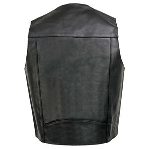 Chaleco de motorista profesional para motocicletas, piel de vaca negra perforada, invierno con decoración de bolsillo de talla grande - Product Image 6