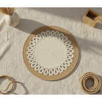 Set de table en jute naturel fait main 14 pouces, écologique, artisanal, artisanat indien, contemporain, antidérapant AG