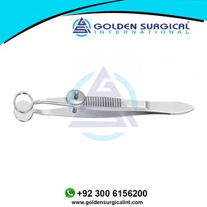 Fórceps oftálmicos de chalazión de acero inoxidable Baird, instrumentos para párpados de placa superior abierta pequeña - Product Image 6