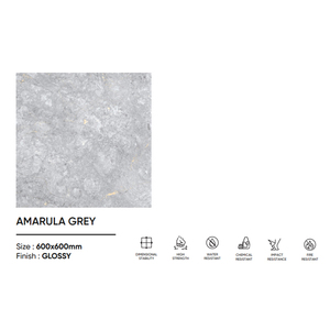 Amarula Grey 60x60 Azulejo de suelo de porcelana brillante Superficie esmaltada pulida 5mm Interior Proyectos a gran escala Precios a granel disponibles" - Product Image 5