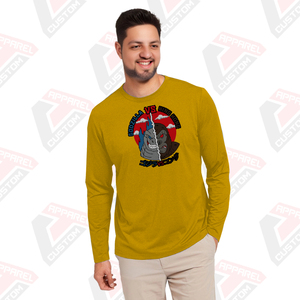 Heritage T-shirt en jersey de coton à manches longues pour homme Appliques de confort d'été écologiques disponibles Styles de velours côtelé batik denim - Product Image 2