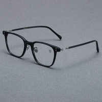 Montures optiques carrées minimalistes à double rivet, monture complète, en acétate poli à la main, pour hommes et femmes