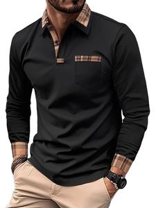 Polo de Manga Larga para Hombre, Talla XL, Nuevo, Deportivo, Casual, de Verano, Tejido de Punto Sólido con Diseño de Leopardo y Botones - Product Image 6