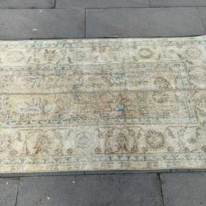 2.8x4.8 ft Vintage Turkish Rug, Small Rug, <b>Brown</b> <b>Wool</b> Rug - Product Image 3