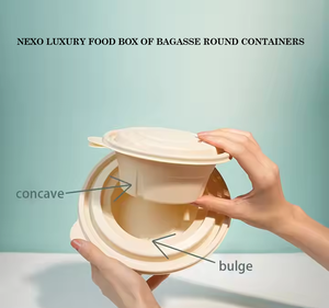 360ml Biodégradable Sugarcane Bagasse Récipient Alimentaire avec Couvercle Bols Jetables pour Restaurant pour Fête Servir Soupe Salade Alimentaire - Product Image 5