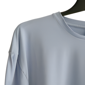 T-shirt à manches courtes et col rond fendu pour femmes, coupe régulière, décontracté, léger et tricoté, Spandex Nylon Digital - Product Image 1