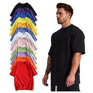 Camiseta Unisex Extra Grande de Algodón Pesado de Alta Calidad, Camiseta Negra Lisa con Impresión de Logotipo para Hombre - Product Image 1