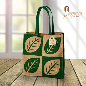 Sacs fourre-tout en jute, coton et lin imperméables en gros avec motif de dessin animé, logo personnalisé et fermeture à tirette pour cadeaux - Product Image 1