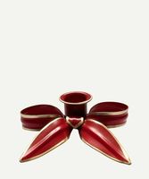 Support de bougie conique vintage en métal émaillé rose avec bordure dorée, classique, fait main, découpé et imprimé, pour mariage, Noël, Pâques, maison