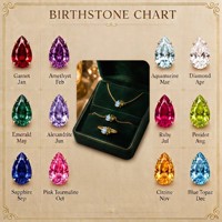 Parure de bijoux en acier inoxydable plaqué or 18 carats avec cristaux taille poire, collier, bracelet et bague bicolores en pierres précieuses pour femme - Vente en gros