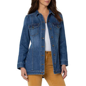 Las Chaquetas vaqueras transpirables personalizables más vendidas para mujer Chaquetas vaqueras de algodón de invierno con servicio OEM hechas en Pakistán - Product Image 4