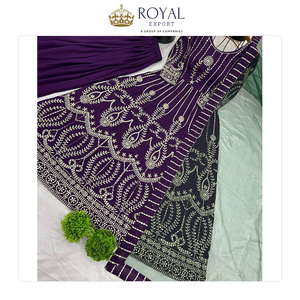 คอลเลกชันของนักออกแบบที่ดีที่สุดของ georgette ปลอมแบบดั้งเดิมที่สวยงามพร้อมชุด anarkali - Product Image 3