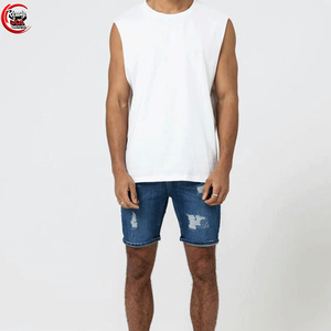 กางเกงยีนส์ผ้าฝ้ายหลายกระเป๋าสำหรับผู้ชายกางเกงขาสั้นคาร์โก้6กระเป๋าแบบลำลองฤดูร้อน - Product Image 6