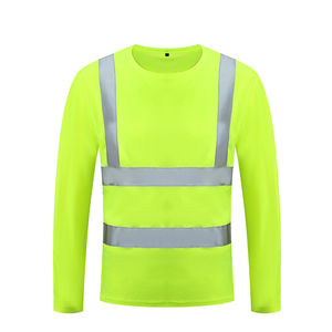 Camisa de manga corta de alta visibilidad Camisetas reflectantes Color sólido Impreso Logotipo personalizado Poliéster Hi Vis Camiseta de seguridad - Product Image 5