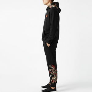 ผู้ผลิตเสื้อผ้าชั้นนำ ชุดวอร์มปักลายสำหรับผู้ชาย ชุดวอร์มปักลายทรงโอเวอร์ไซส์ขายดีสำหรับผู้ชาย - Product Image 3