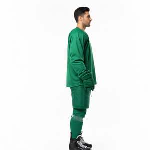 ชุดยูนิฟอร์มฮอกกี้น้ำแข็งสำหรับผู้ชายแบบมืออาชีพ ชุดทีมแบบกำหนดเอง โรงงาน OEM ออกแบบโลโก้ตามสั่ง ผ้าโพลีเอสเตอร์ 100% แห้งเร็ว ระบายอากาศได้ดี - Product Image 3