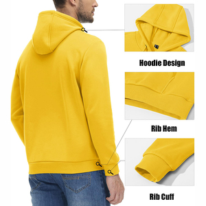 High Quality 100% Cotton Regular Fit <b>Thick</b> <b>Fleece</b> Drop Shoulder Pocket Winter Solid Pullover Hoodies Anti-Pilling Custom Printed - Product Image 5